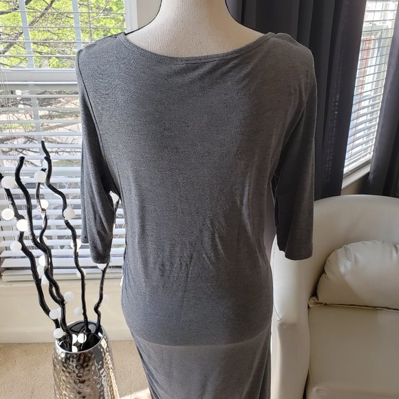Gray Side Ruched Dress - Picture 5 of 6